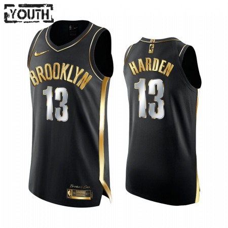 Kinder NBA Brooklyn Nets Trikot James Harden 13 2020-21 Schwarz Golden Edition Swingman